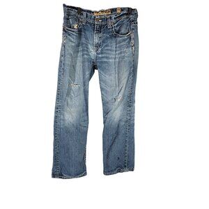 BKE "Derek" Mens Jean Straight Leg Destroyed Lived In Y2K Whimseygoth Rock 34/30